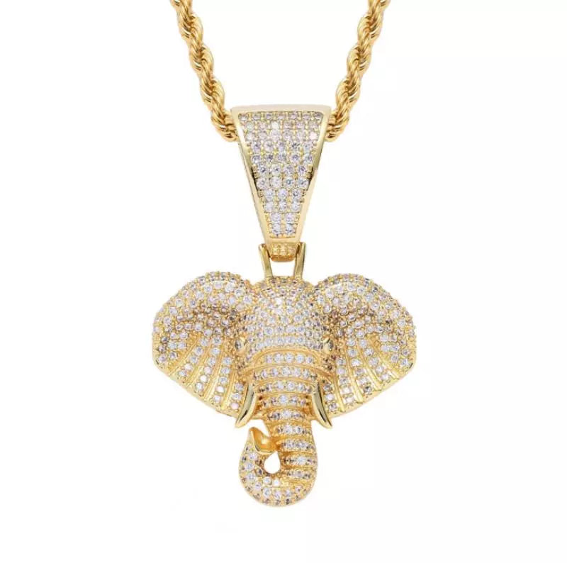 Elephant Head Pendant Necklace