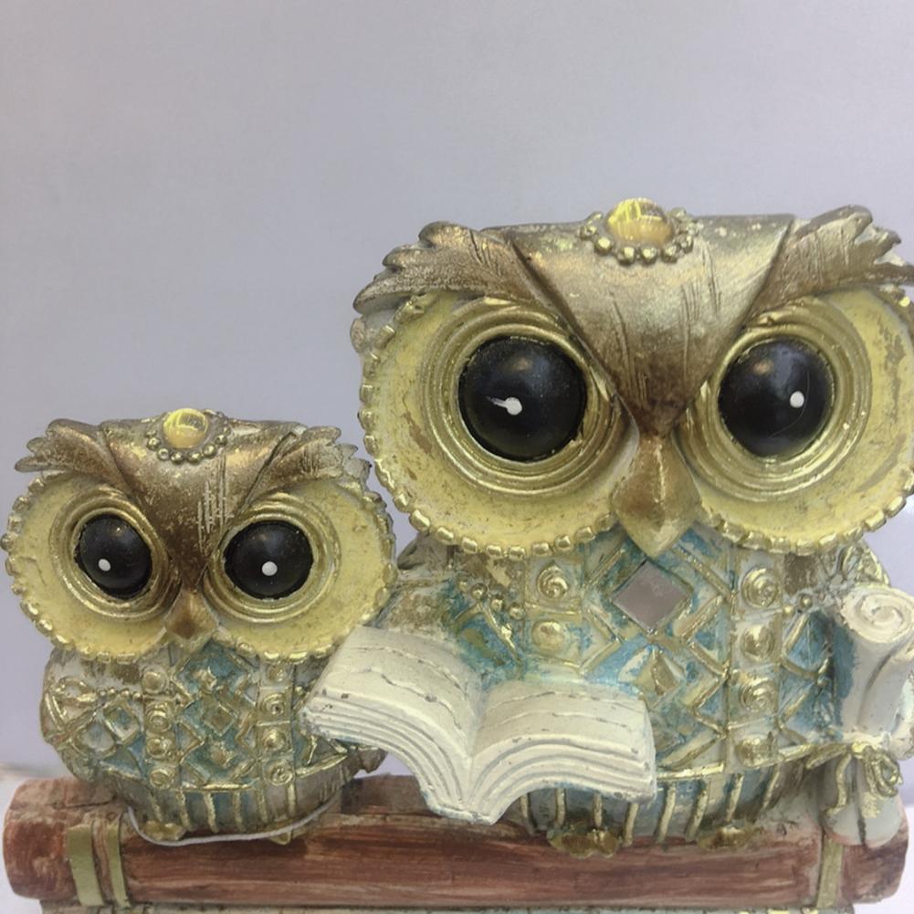 Owl Figurine Shape Resin Owl Statue Clock