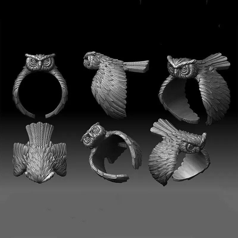 Owl Golden Metal Ring