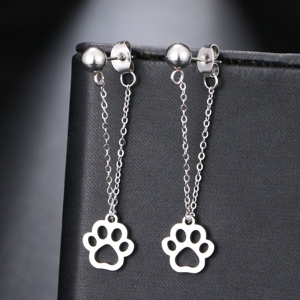 Dog Paw Shape Drop Earrings