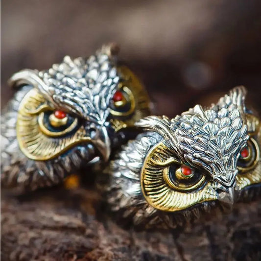 Owl Rings Metal Adjustable Size