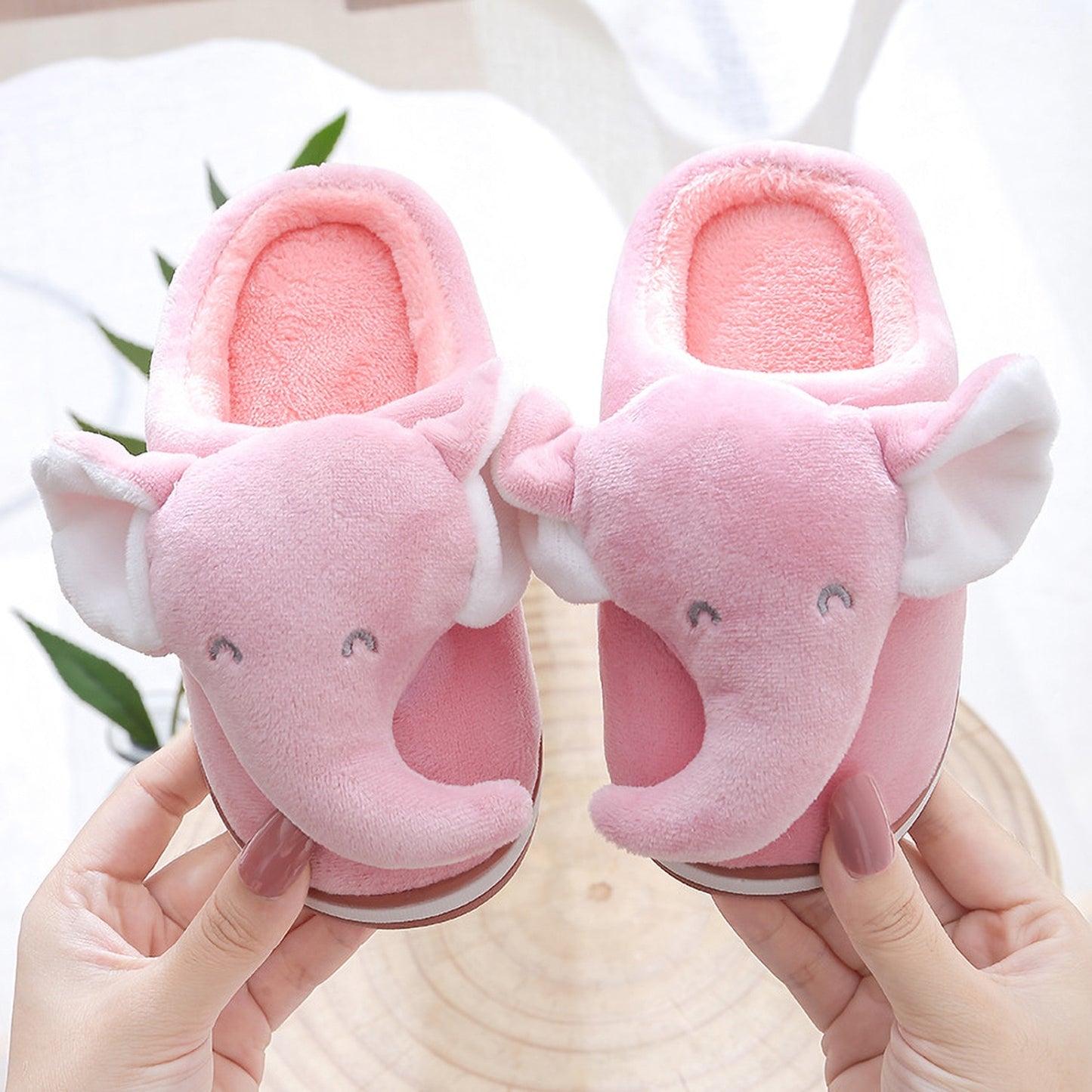 Fluffy Furry Elephant home Slippers Adult