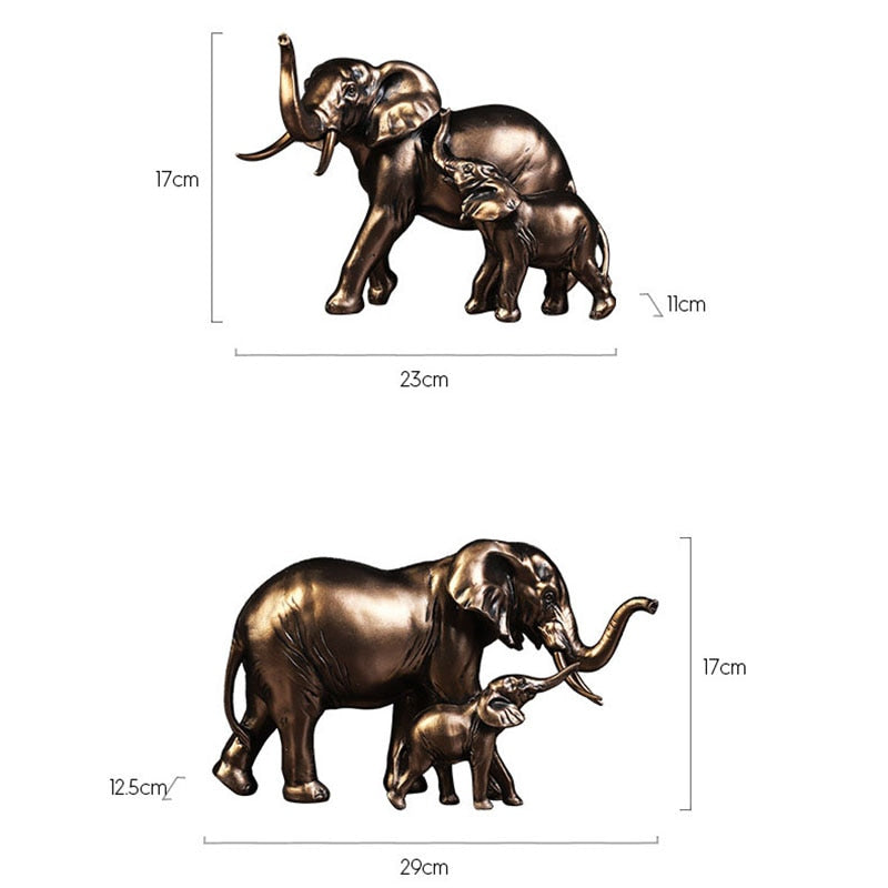 Elephant Statue Resin Retro Figurine