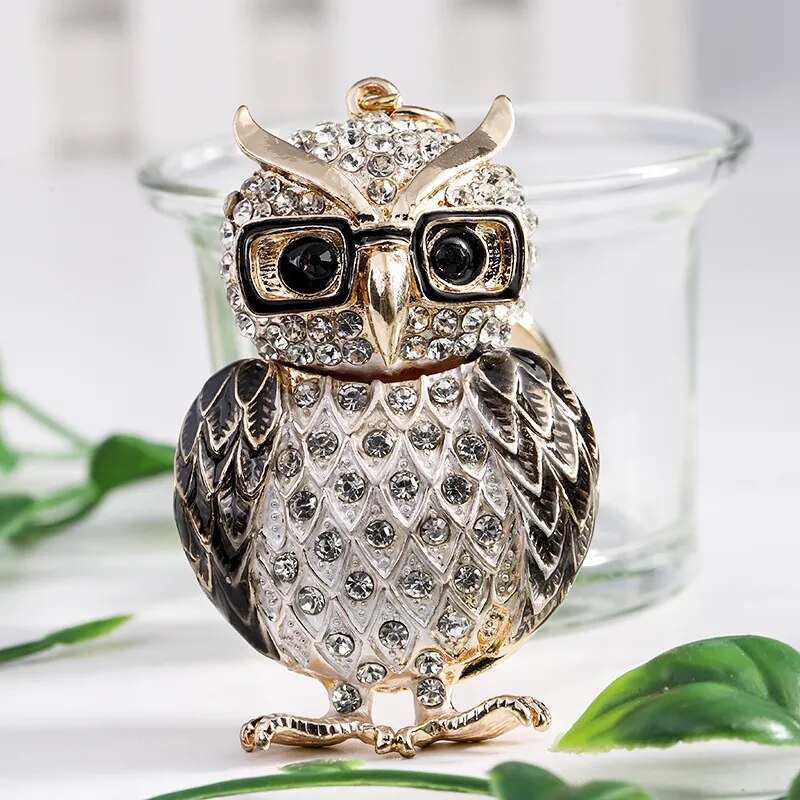 Owl Crystal Keychain