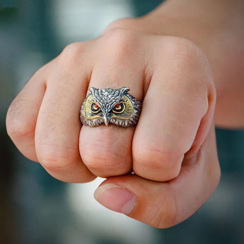 Owl Rings Metal Adjustable Size