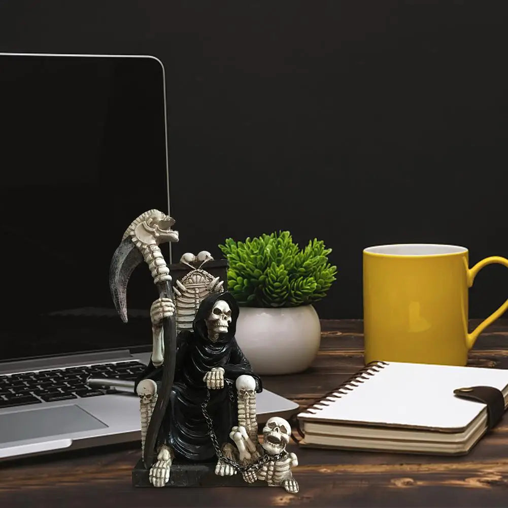 Skull Throne Statue Sculpture Figure