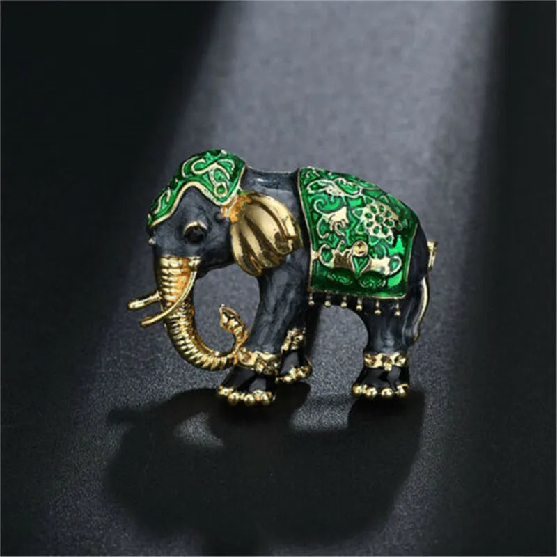 Elephant Shape Brooch Crystal Pins Brooches