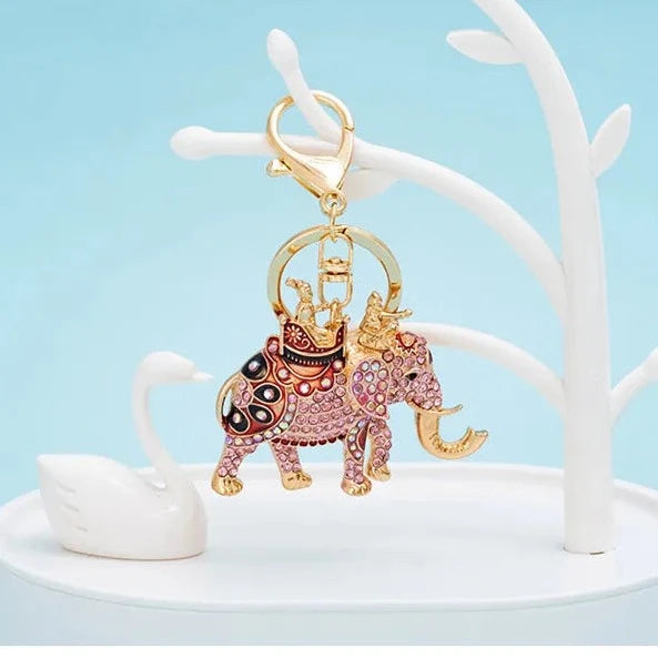 Elephant Keychains Crystal Rhinestone