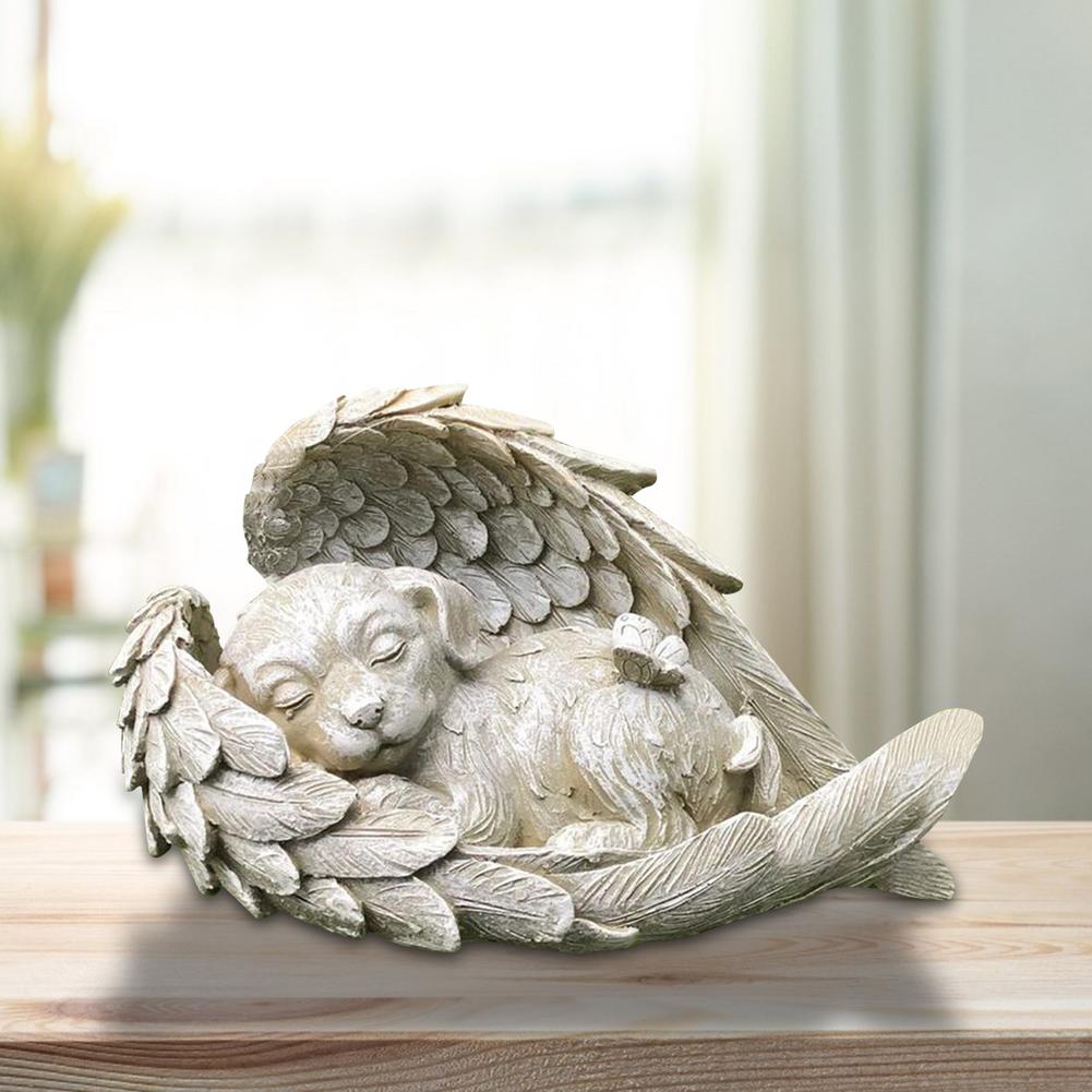Winged Angel Dog Statue Outdoor Plastic Statue