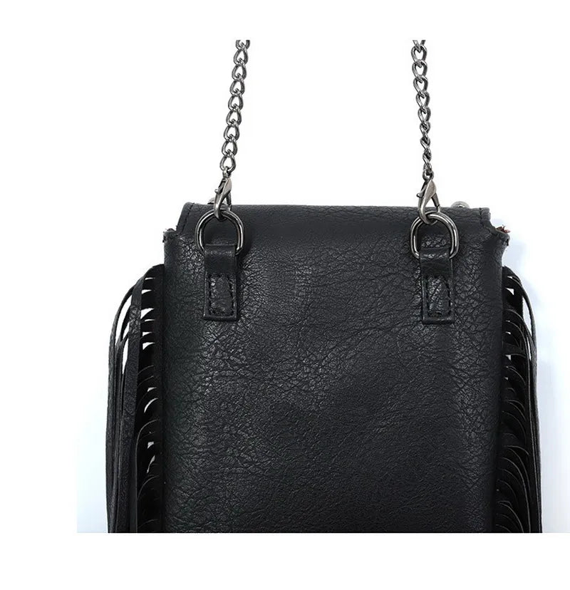 Native Square Flap Bags Crossbody Bags Rivet Tassel