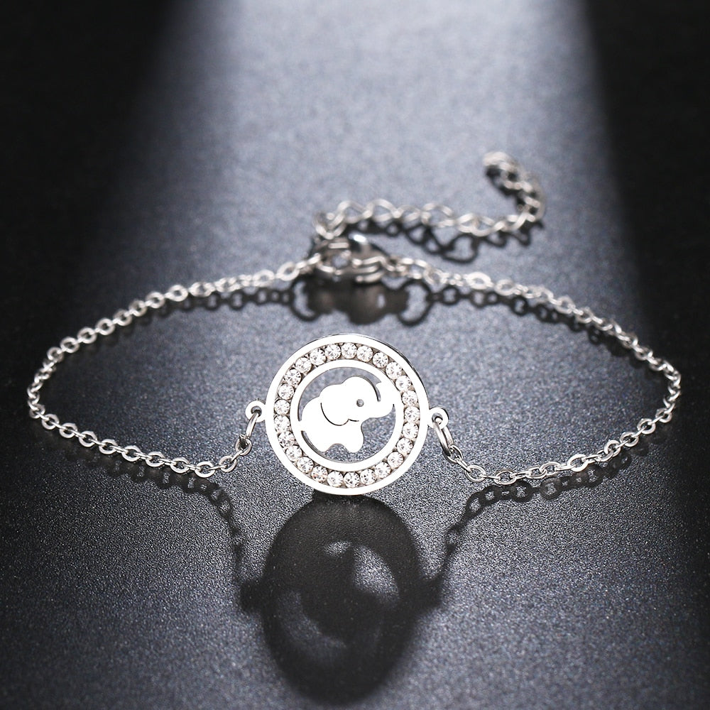Crystal Bracelet Elephant Round Bracelet