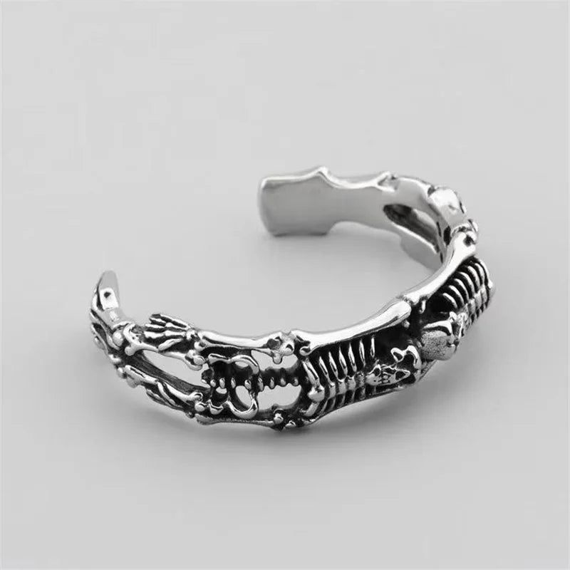 Skull Open Bracelet Stainless Steel