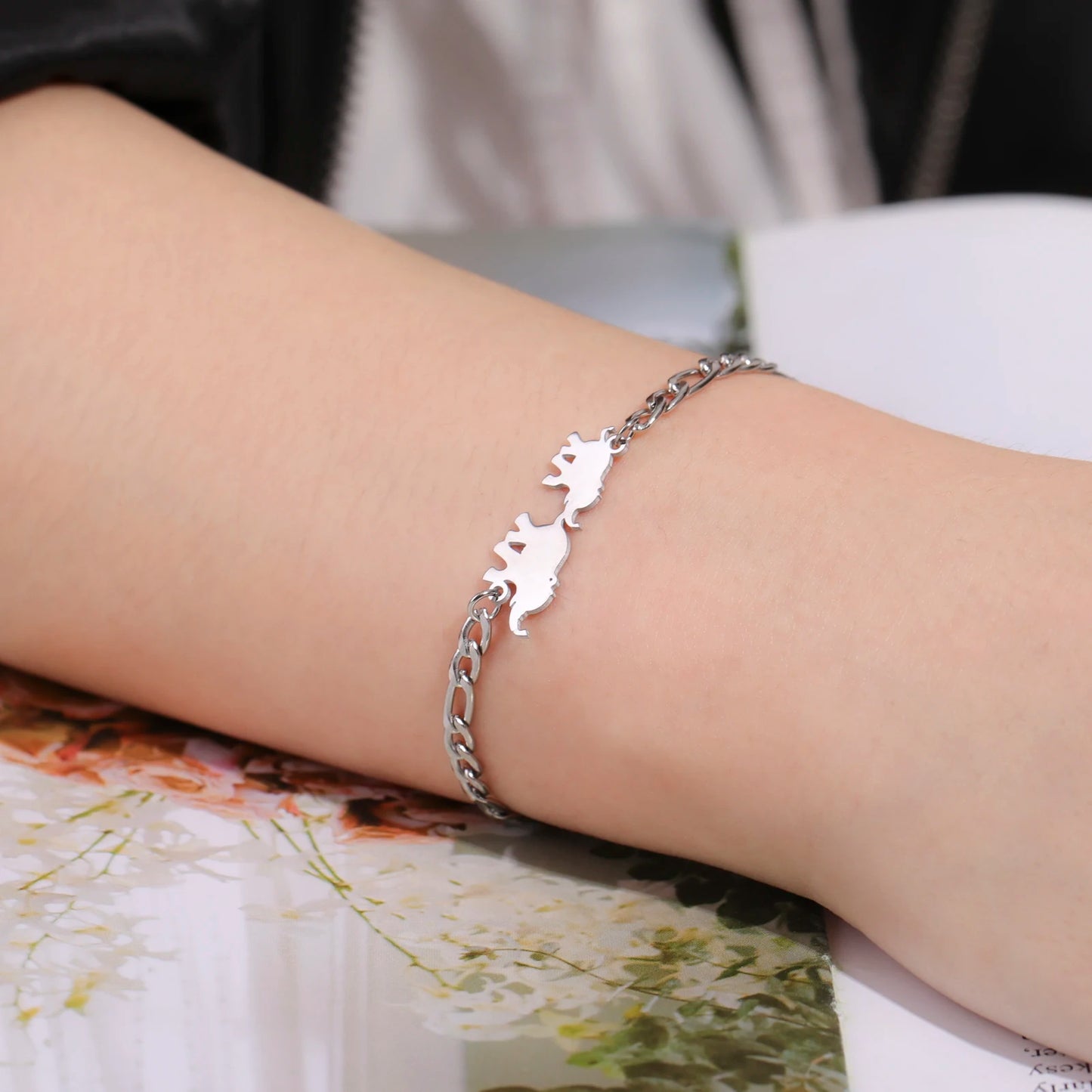 Elephant Family Bracelet Gold Color Stainless Steel