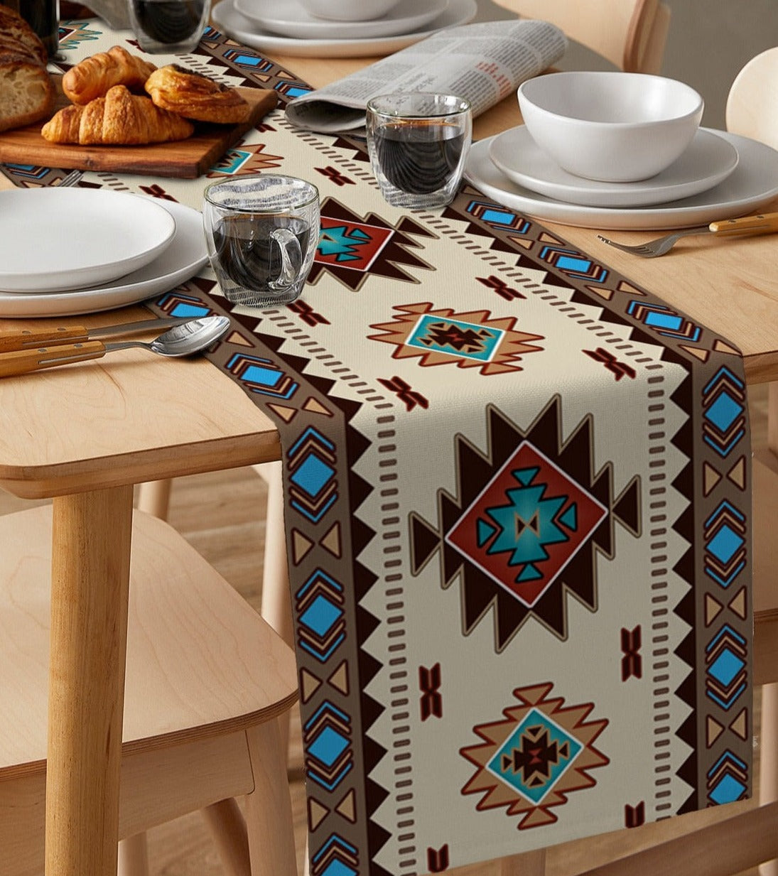 Native Geometry Linen Table Tablecloth
