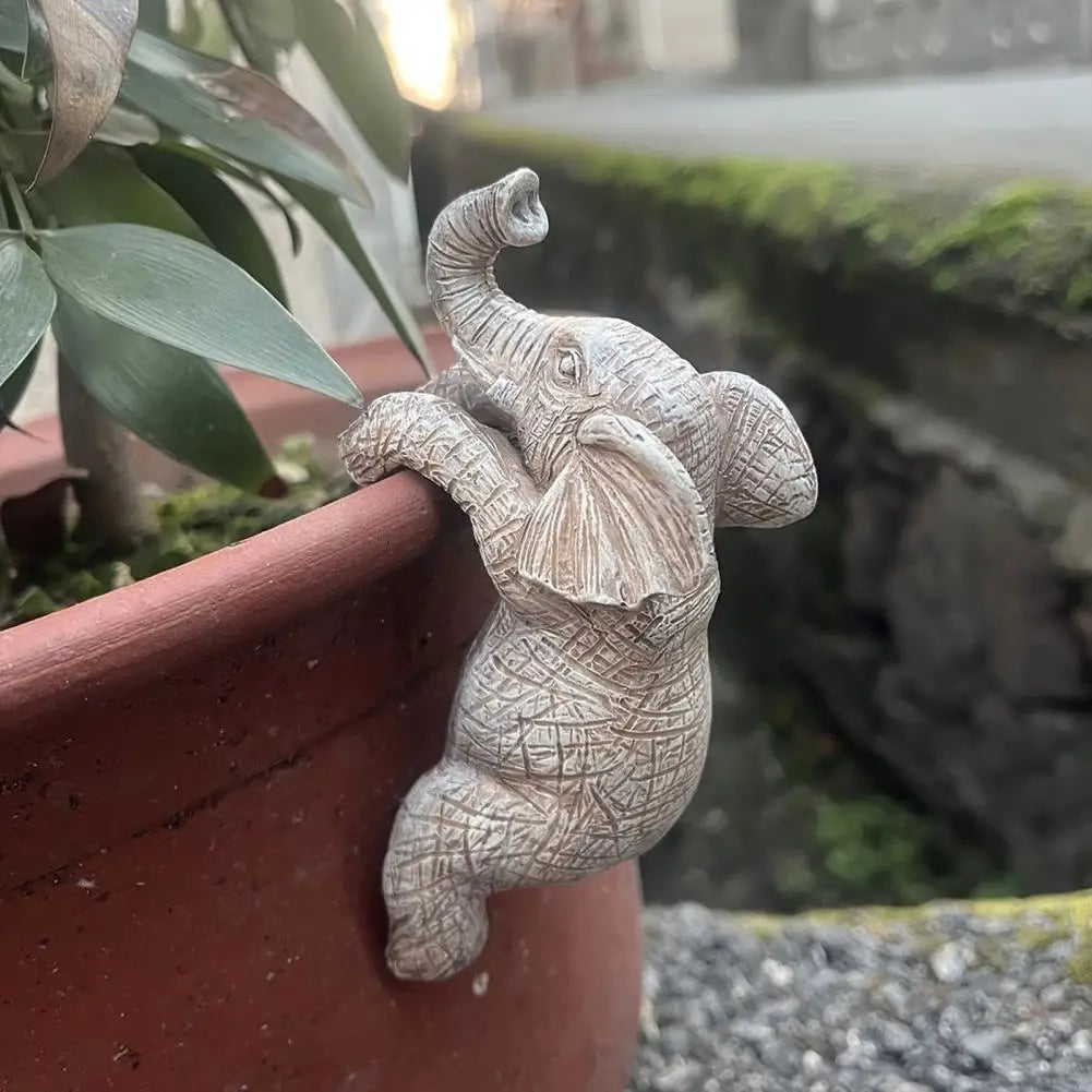 Elephant Hanging Resin Flower Pot Figurine