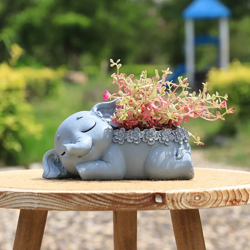 Elephant Cute Resin Flowerpot