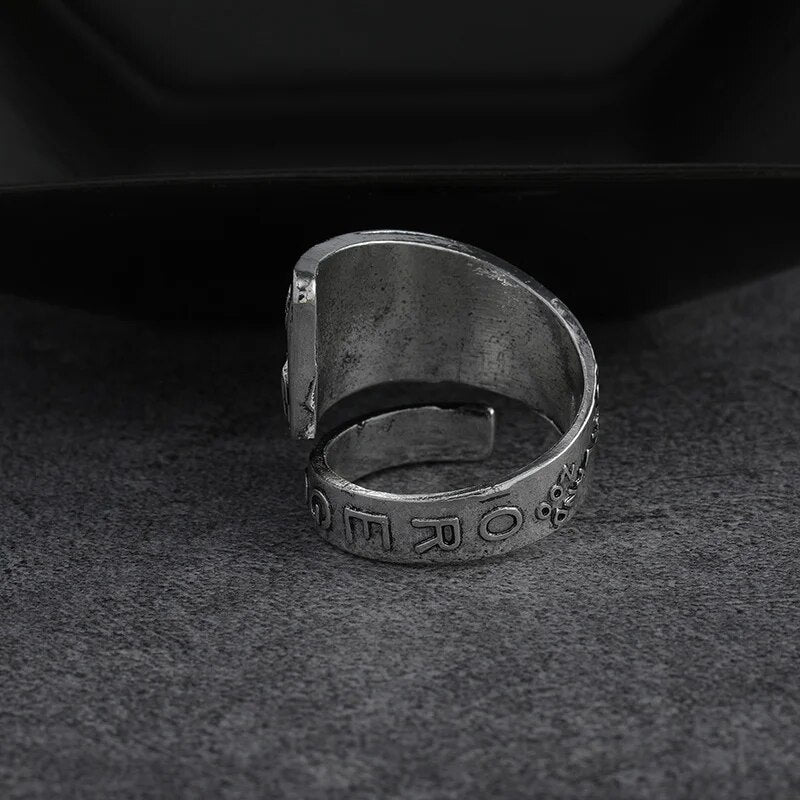 Elephant Silver Color Carving Ring