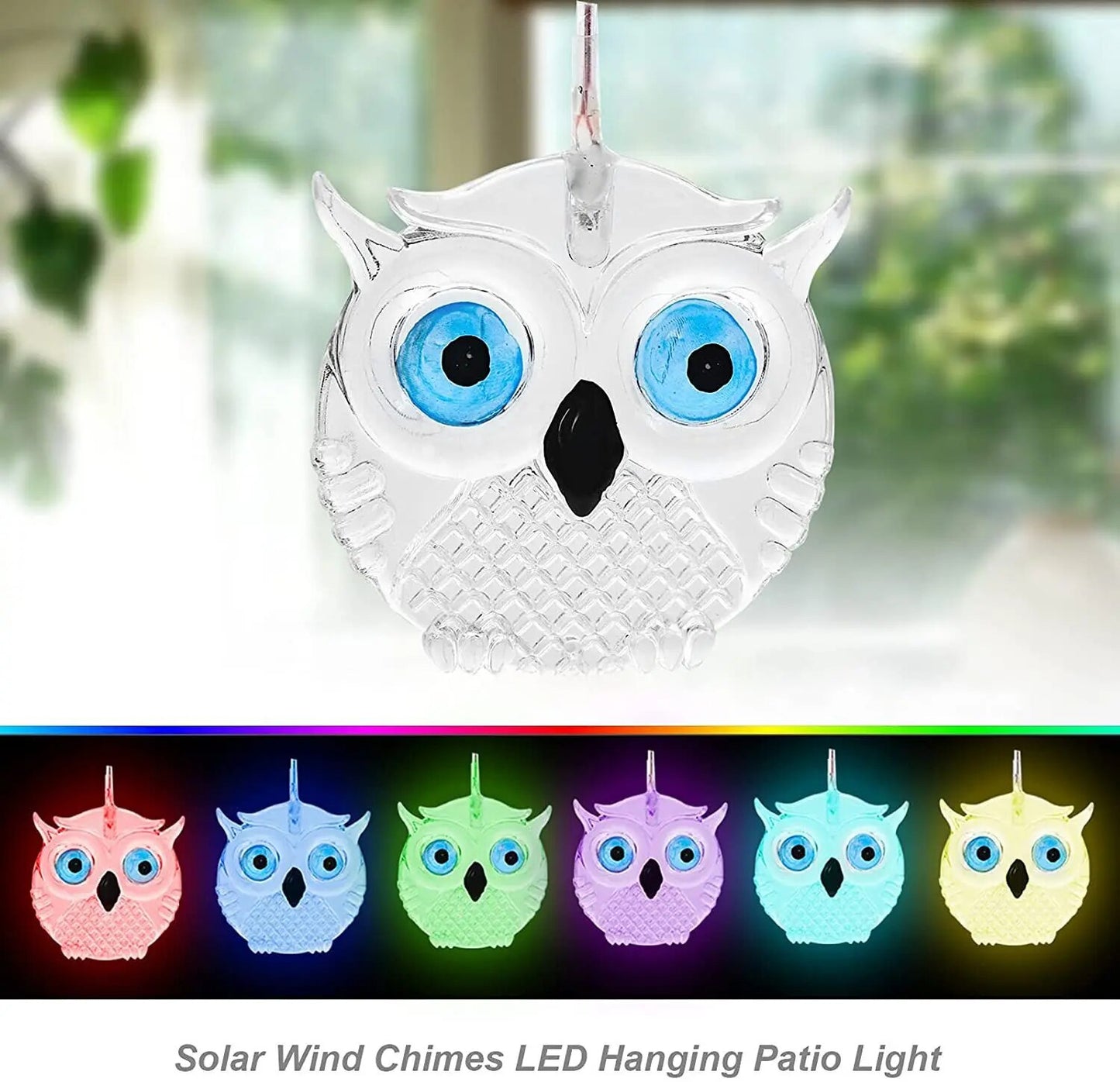 Owl Chimes Wind Hanging Solar Light