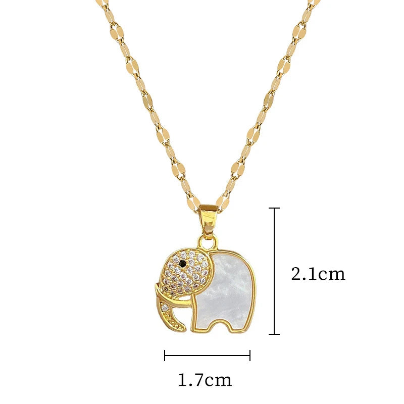 Elephant Pendant Necklace 316L Stainless Steel