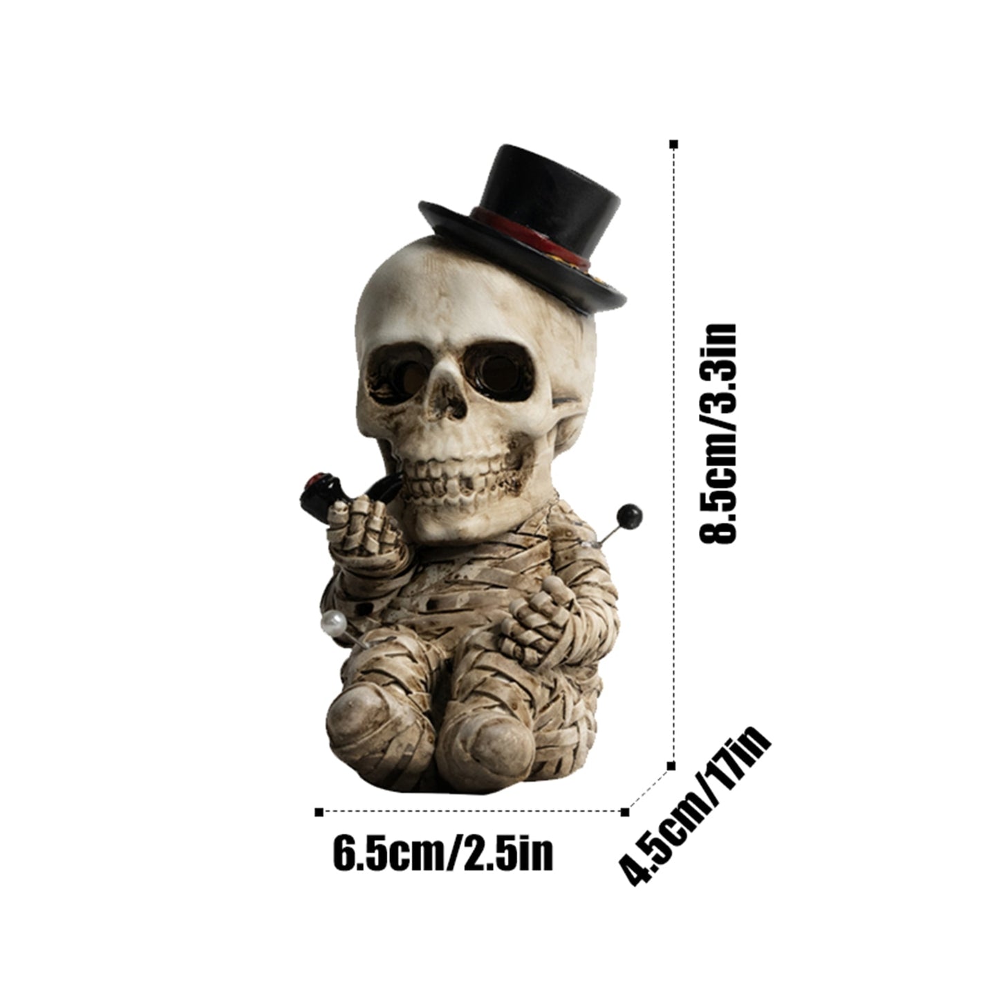 Skull Mummy Resin Statue Skull