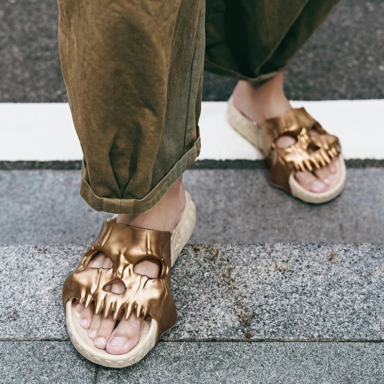 Skull Slippers Outdoor Slides Thick Bottom Non-slip Sandals