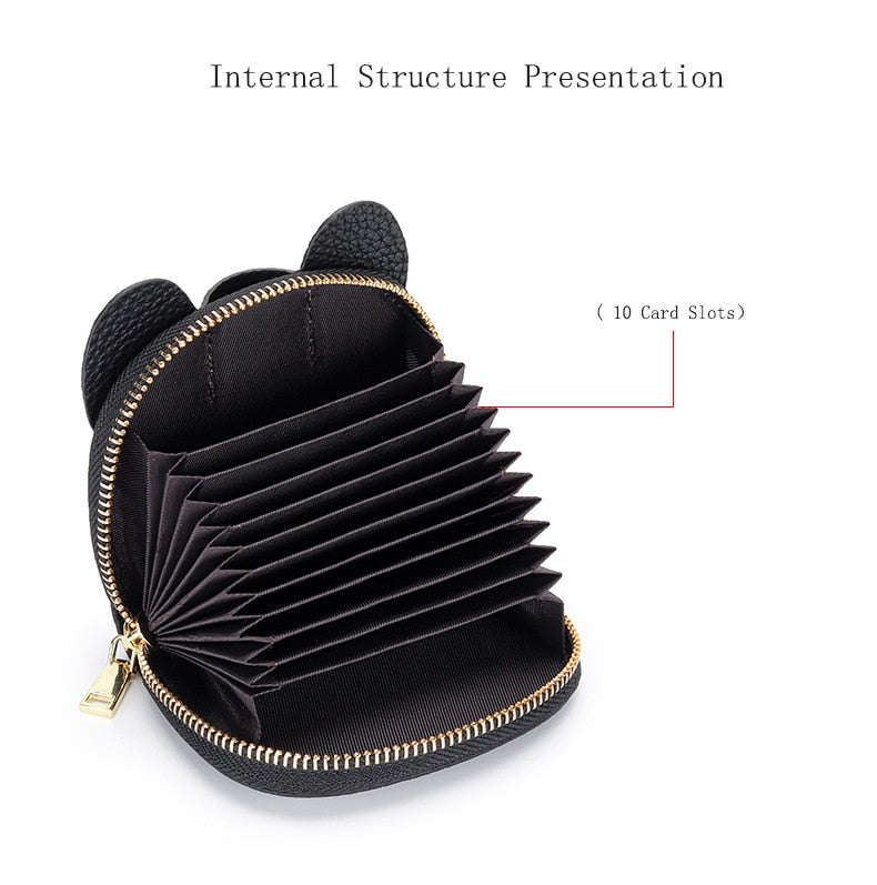 Women Card Holders Elephant Leather Fashion Wallet Zipper Purse