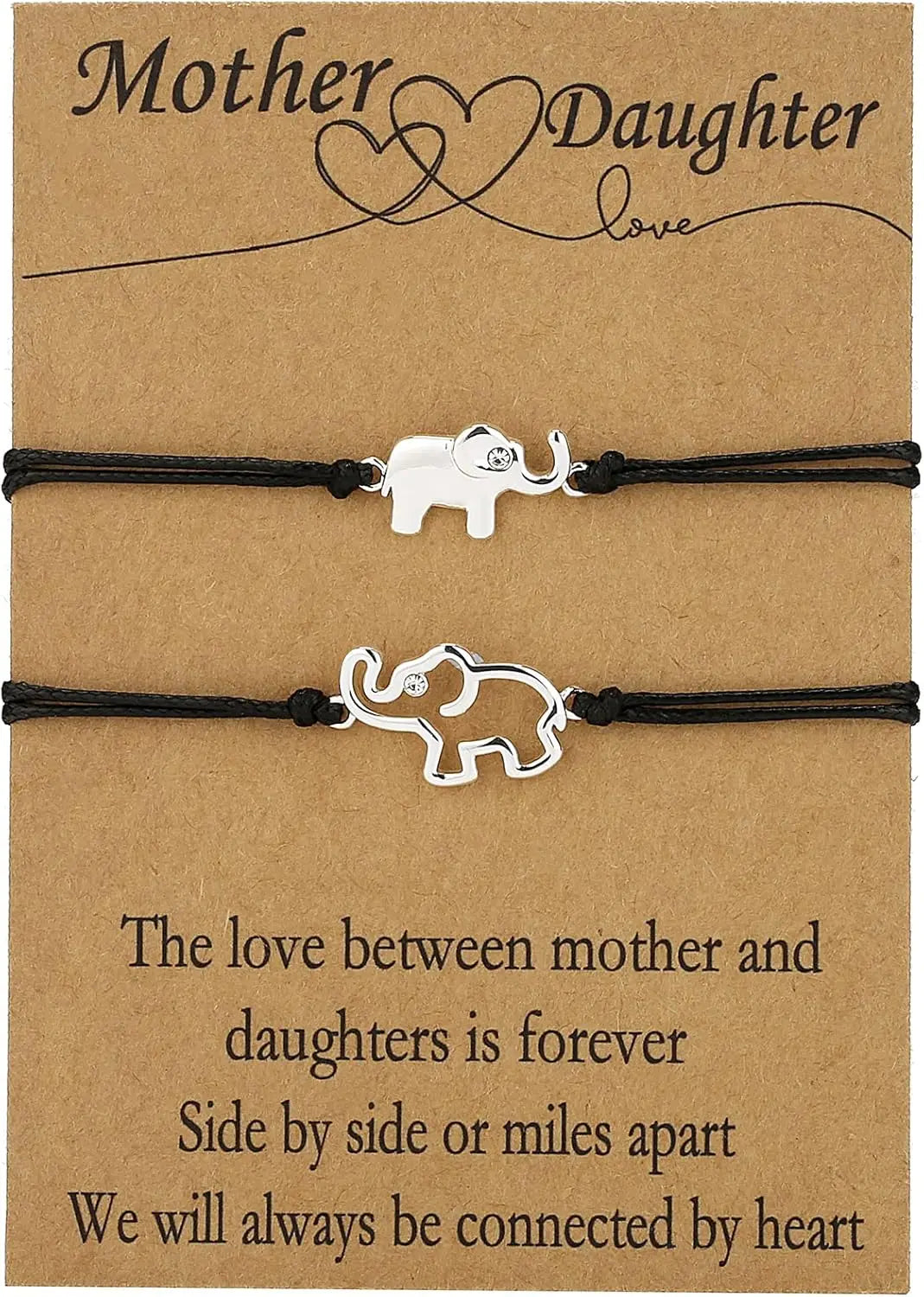Elephant Mother Daughter Bracelets Set