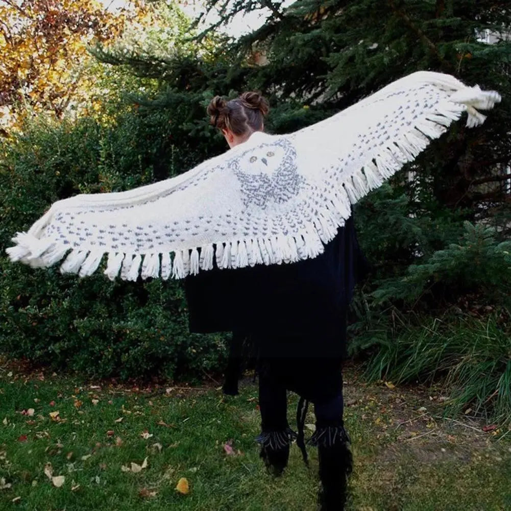 Owl Scarf Knit Winter Feather
