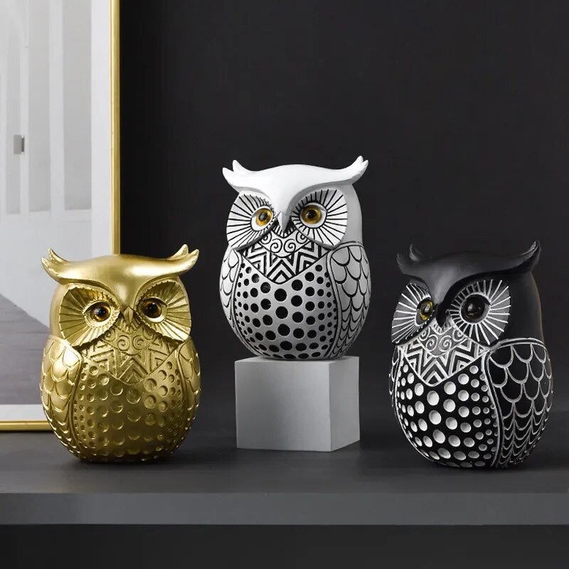 Owl Figurines Sculptures Resin Statue