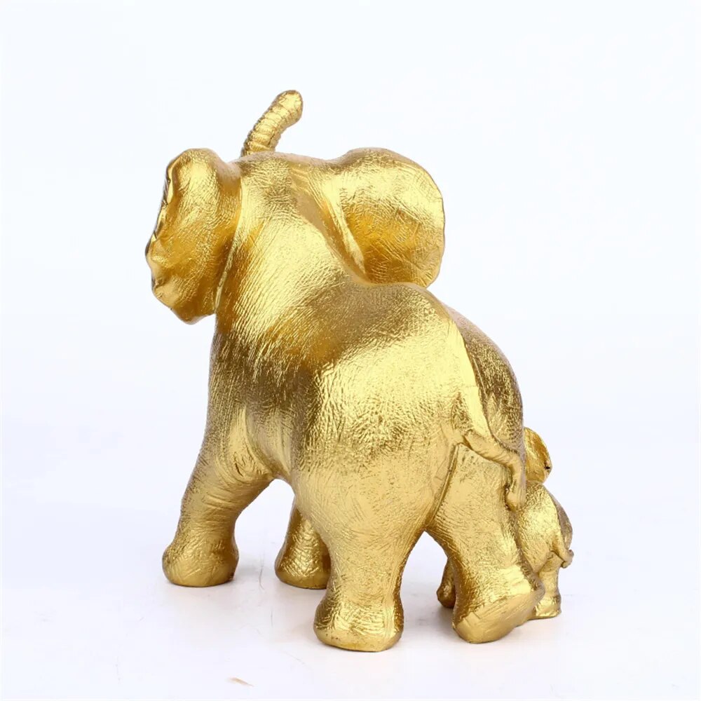 Elephant Family Figurine Resin