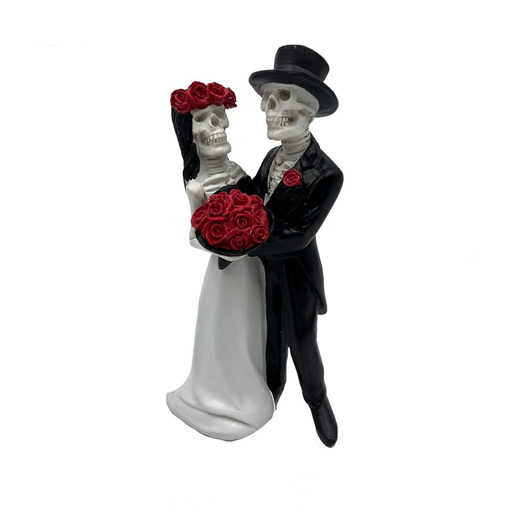Skull Dancing Skeleton Couple Figurine