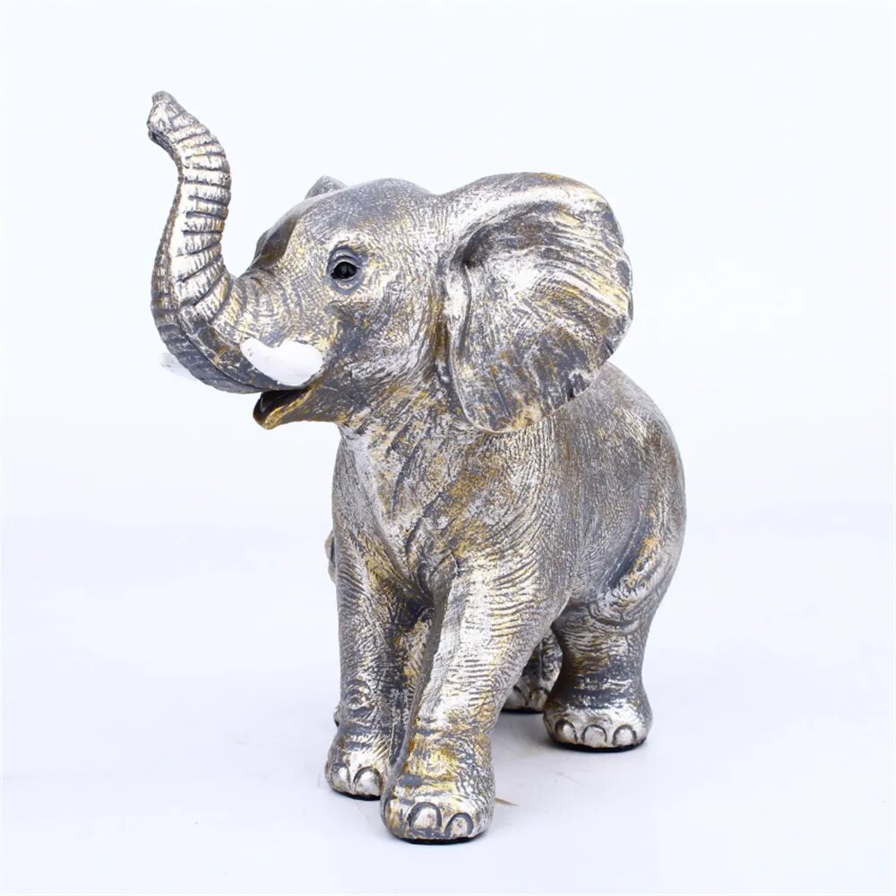 Elephant Family Figurine Resin