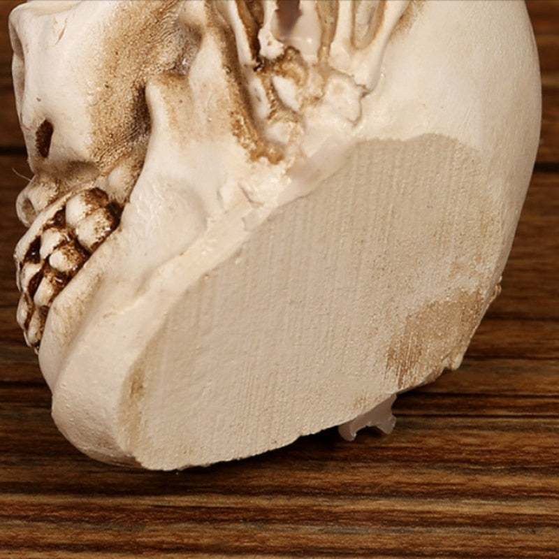 Halloween Skull Head Figurines Resin Candle Holder