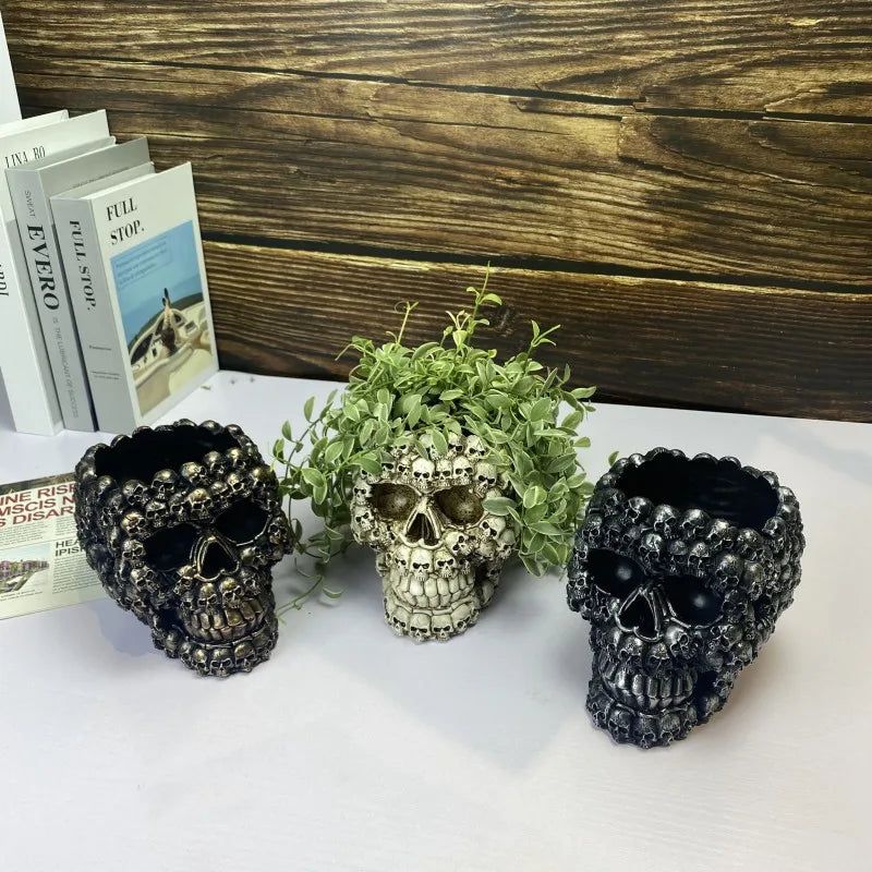Skull Shaped Flower Pot Resin