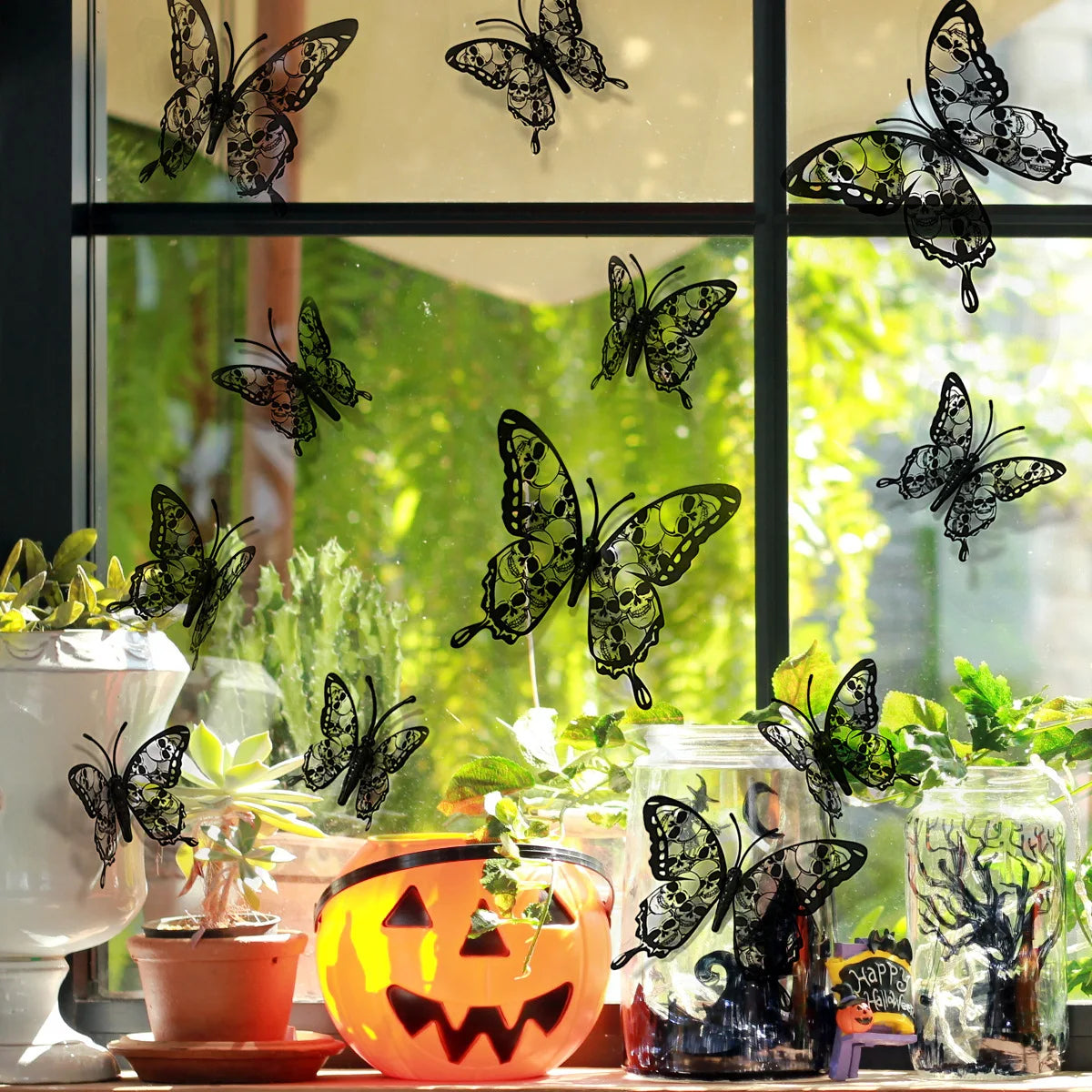 Skull 3D Butterfly Wall Stickers