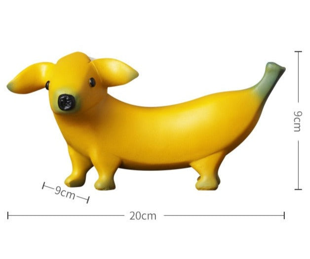 Banana Dog Statue Resin Figurines