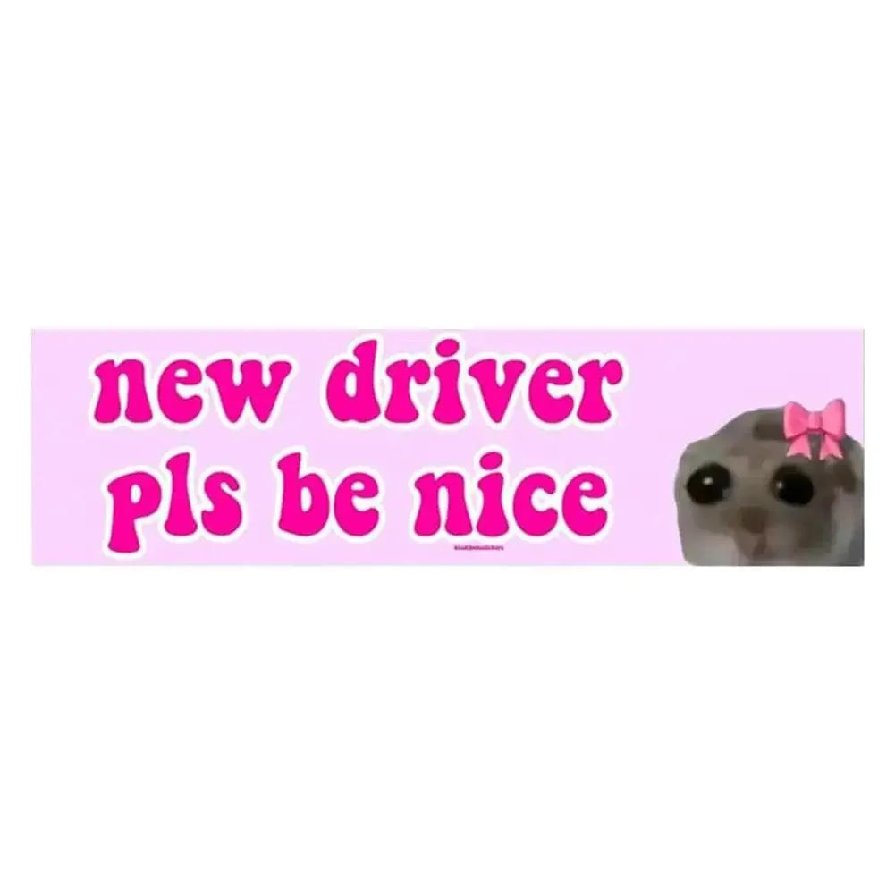 New Driver Pls Be Nice Car Sticker Bumper Sticker