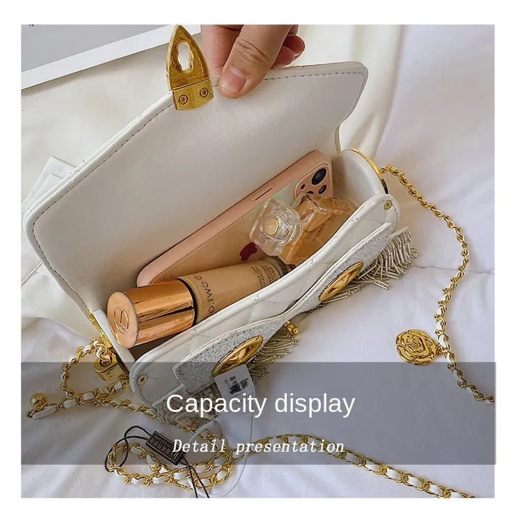 Cute Owl  Crossbody Tassel Bag Leather