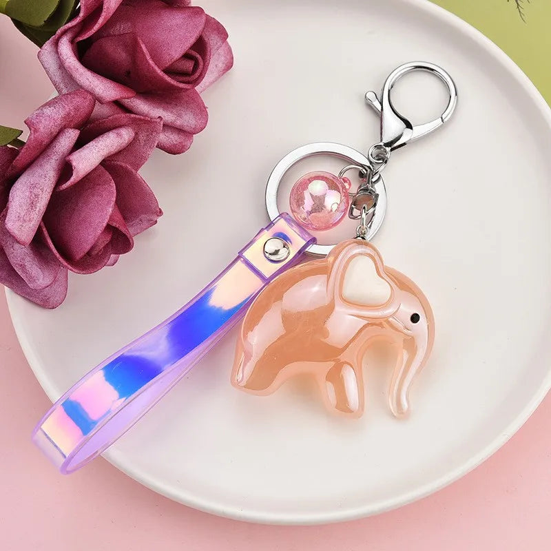 Elephant Colorful Resin Keychains