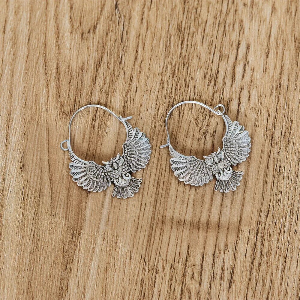 Owl Dangle Earrings Retro