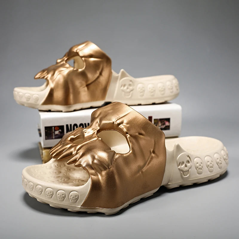 Skull Slippers Outdoor Slides Thick Bottom Non-slip Sandals