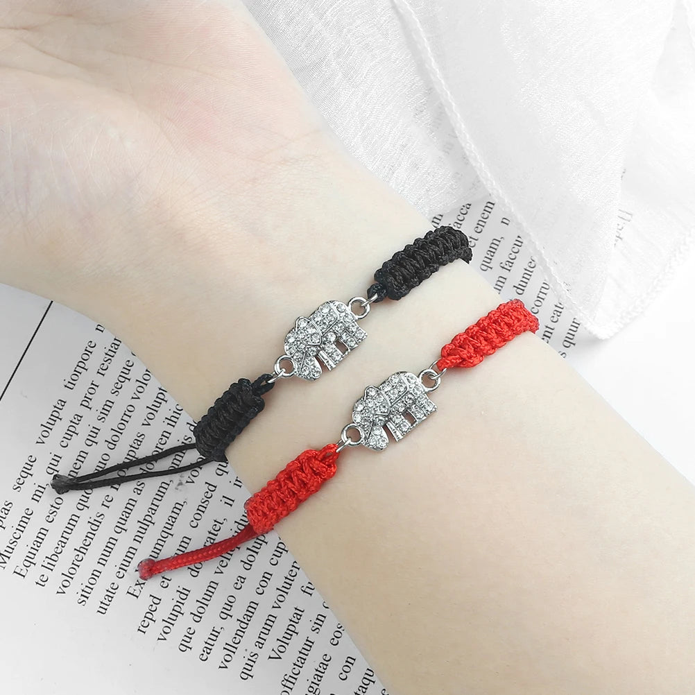 Elephant Pendant Bracelet Cute Crystal Handmade