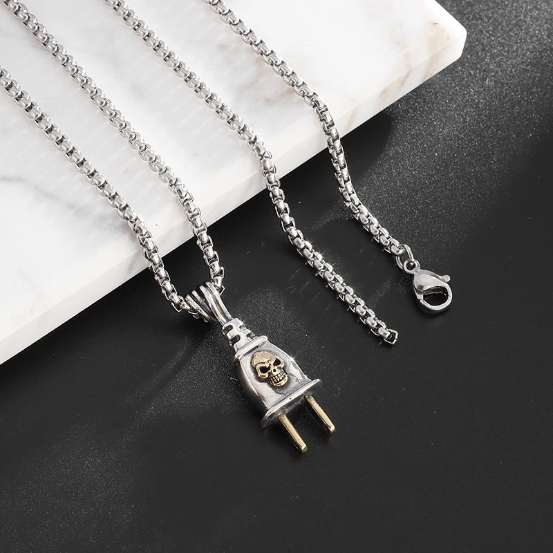 Skull Pendant Rock Sweater Chain Pendant