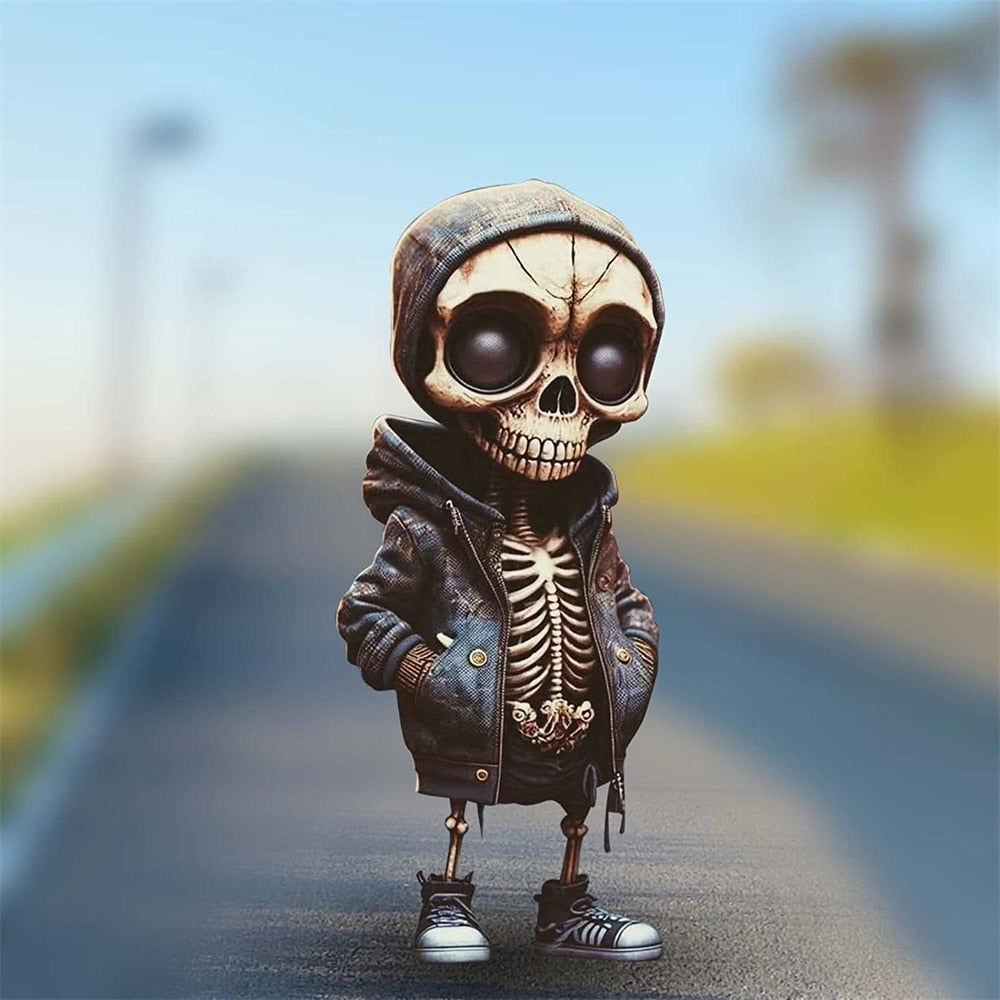 Resin Cool Skeleton Figures Halloween Skeleton Figurine Skull Ornaments