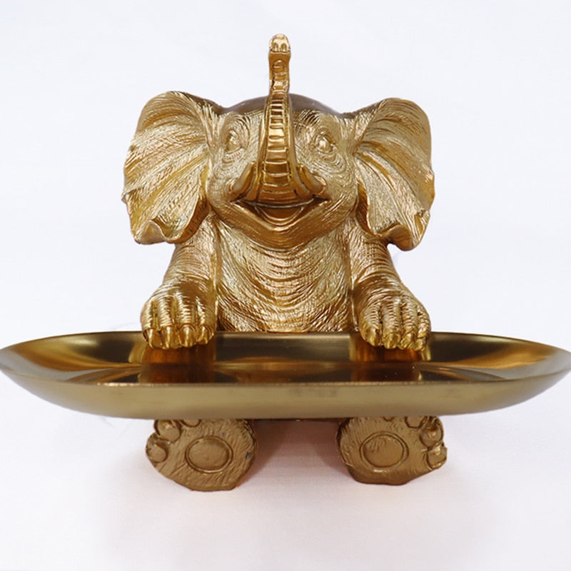 Resin Elephant Statue Key Storage Decoration Figurine