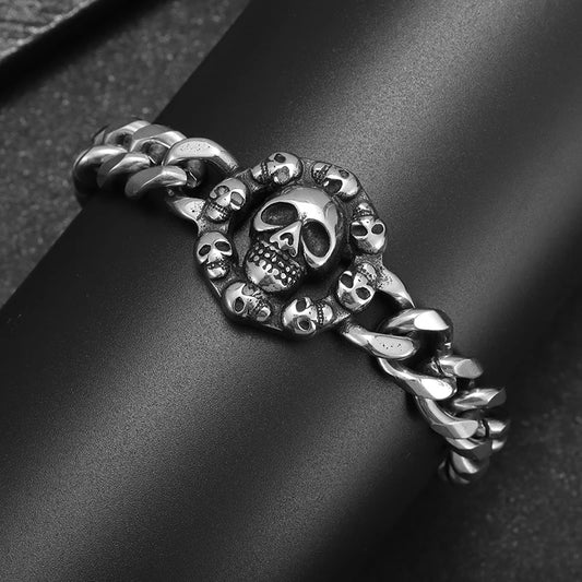 Skull Ghost Head Bracelet Retro Stainless Steel