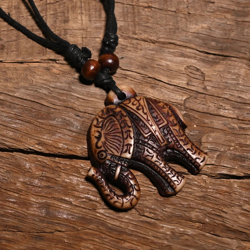 Elephant Necklace Pendant Tribal Style