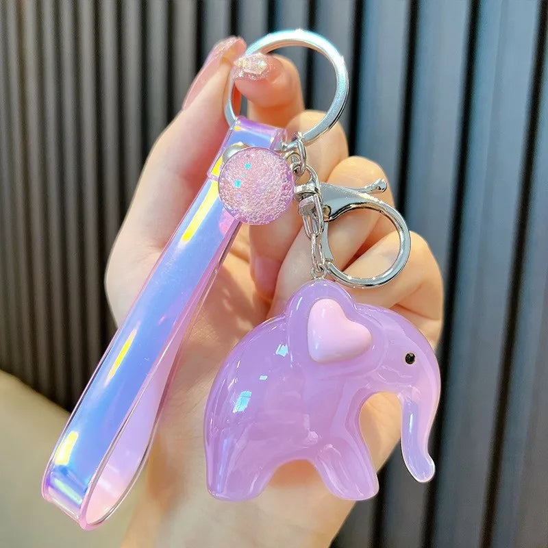 Elephant Colorful Resin Keychains