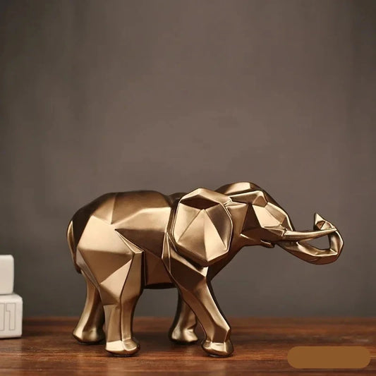Elephant Golden Statue Resin Decoration