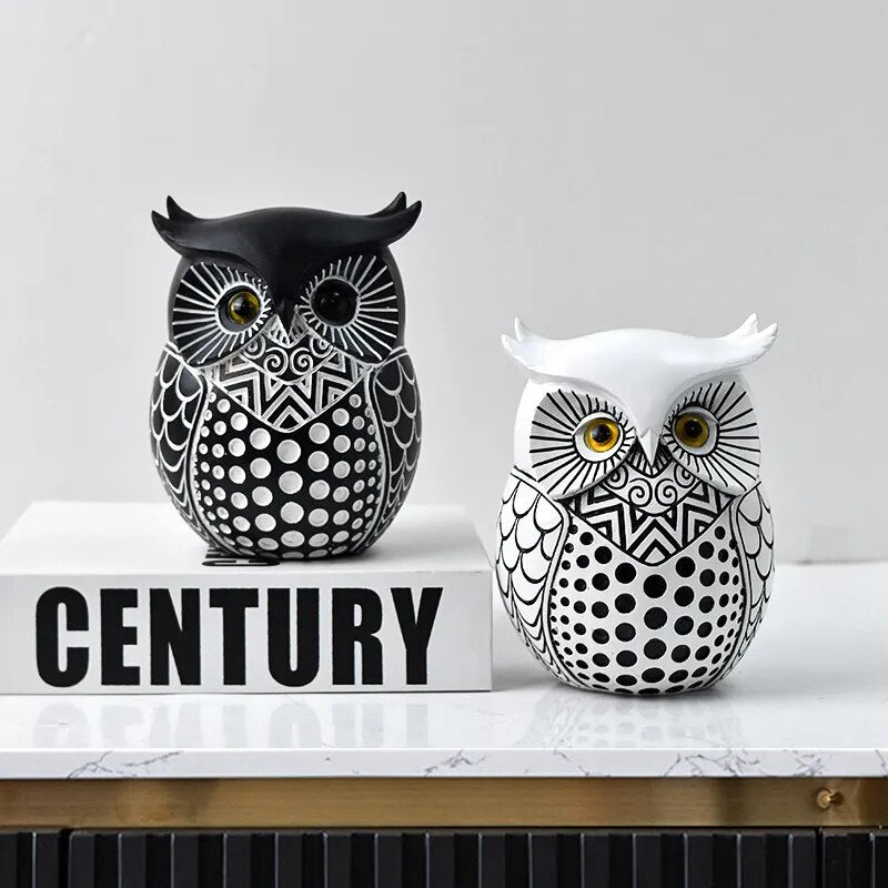 Owl Figurines Sculptures Resin Statue